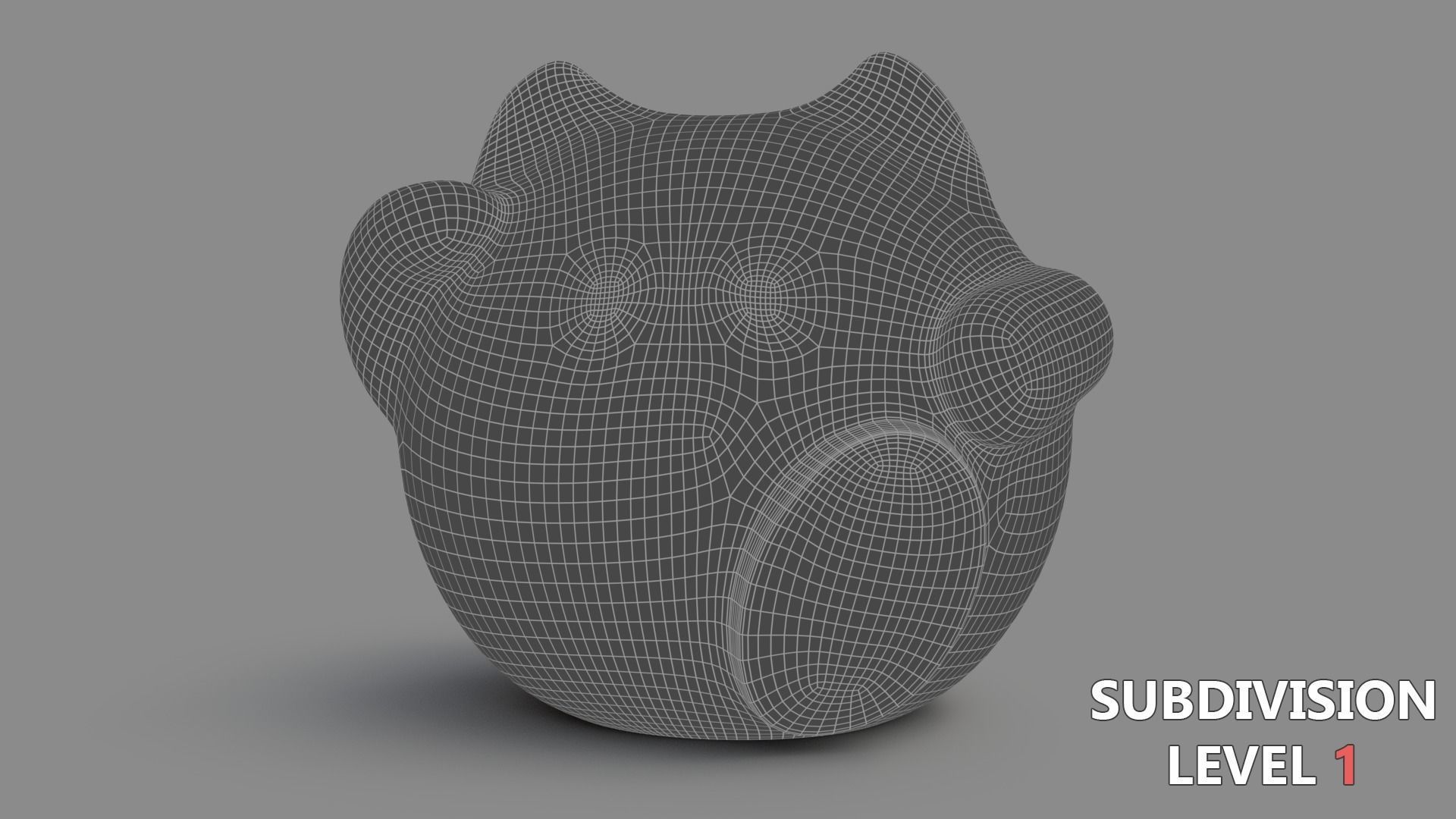 Fortune cat Low-poly 3D model_6