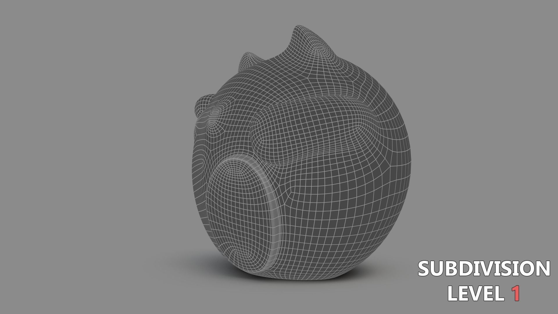 Fortune cat Low-poly 3D model_12