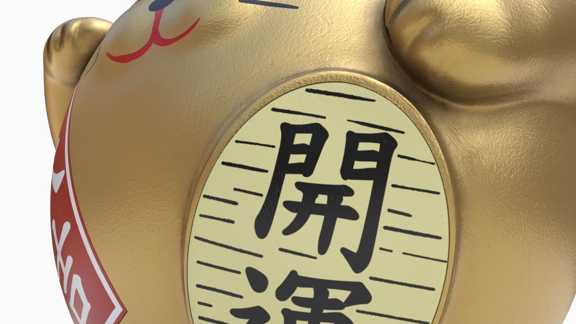 Fortune cat Low-poly 3D model_4