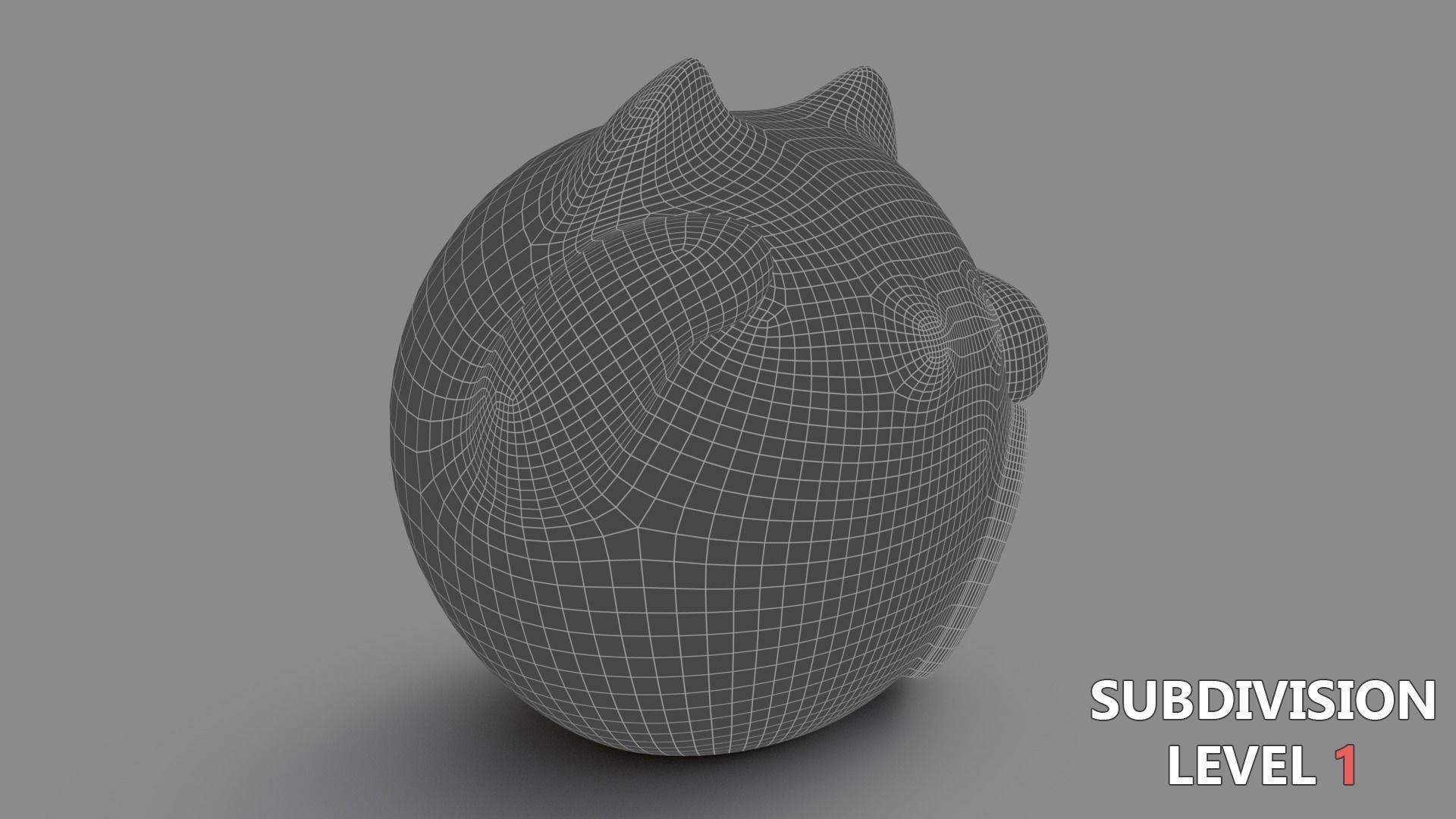 Fortune cat Low-poly 3D model_8