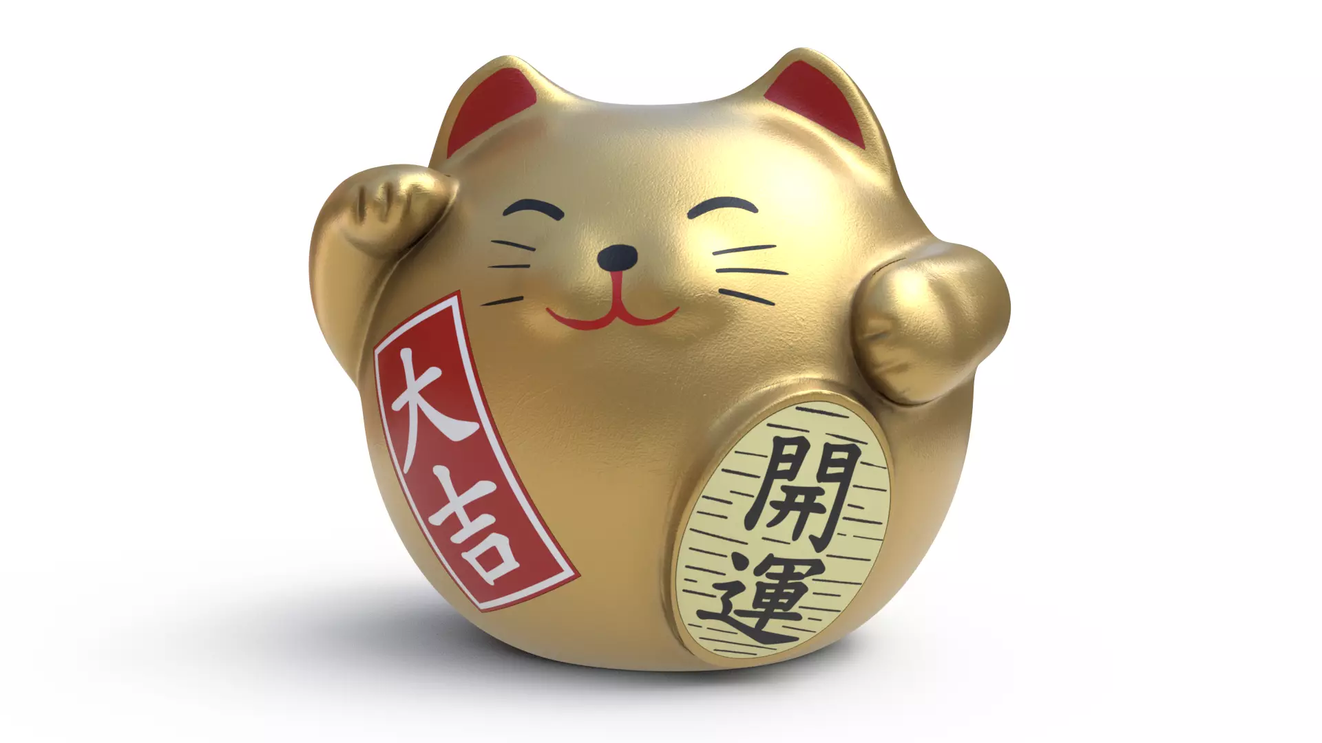 Fortune cat Low-poly 3D model_0