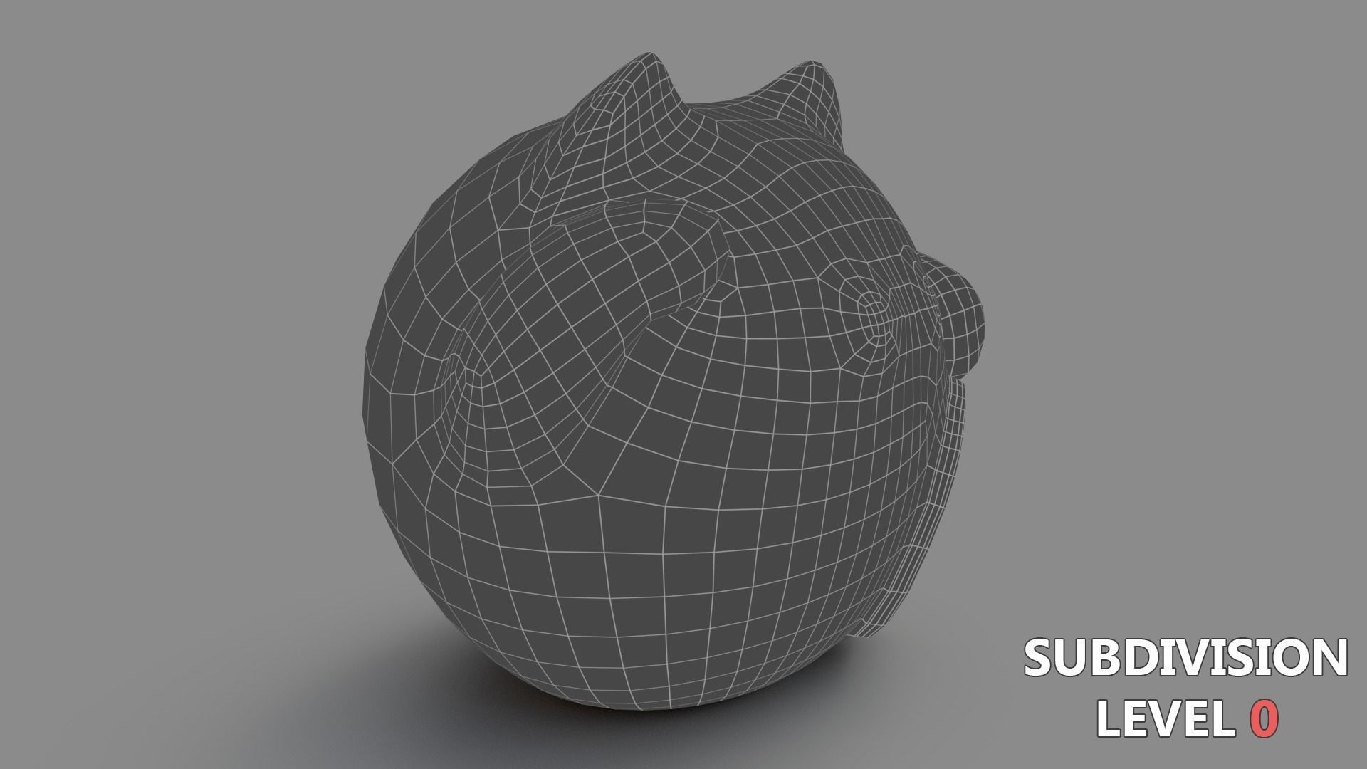Fortune cat Low-poly 3D model_7
