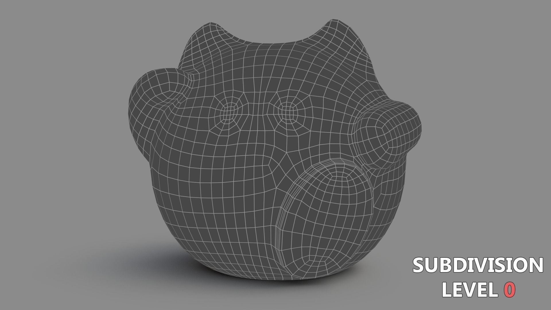 Fortune cat Low-poly 3D model_5