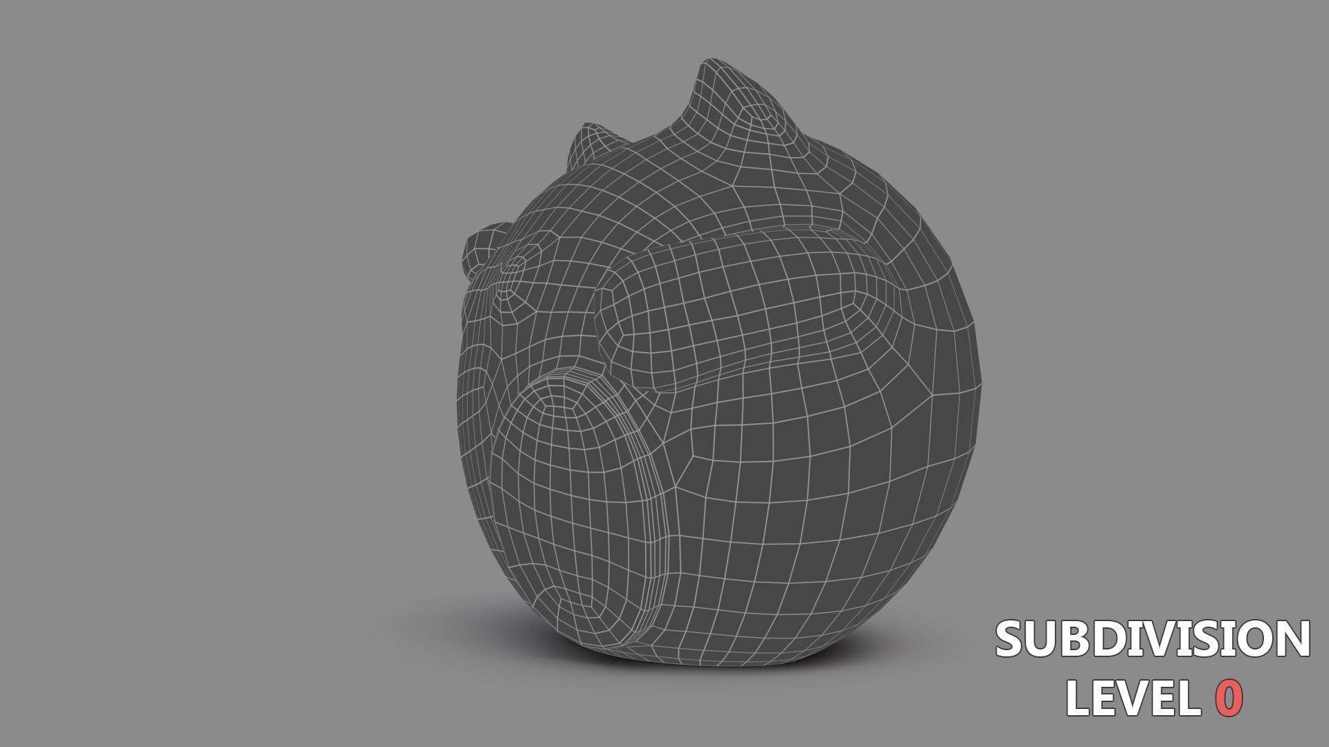 Fortune cat Low-poly 3D model_11