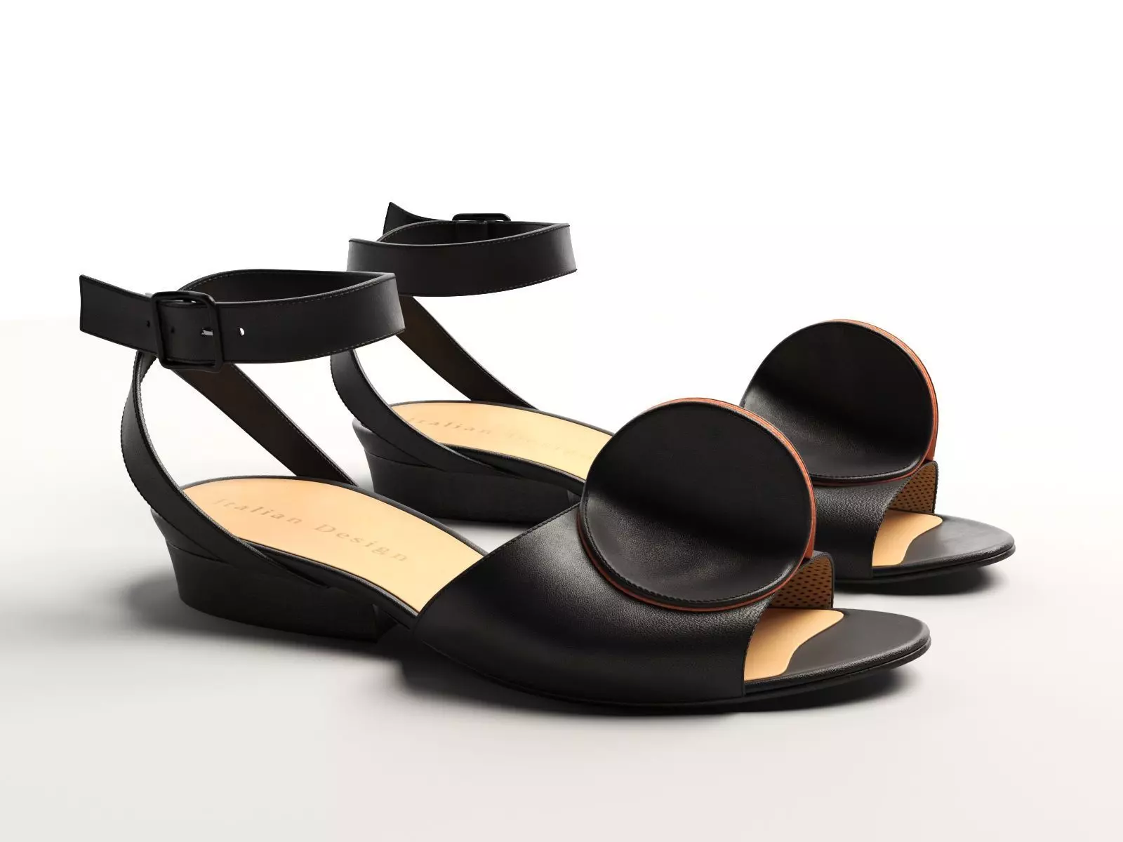 Bijou Leather Strap Sandals 3D model