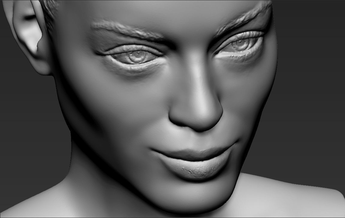 Margot Robbie bust ready for full color 3D printing 3D print model_42