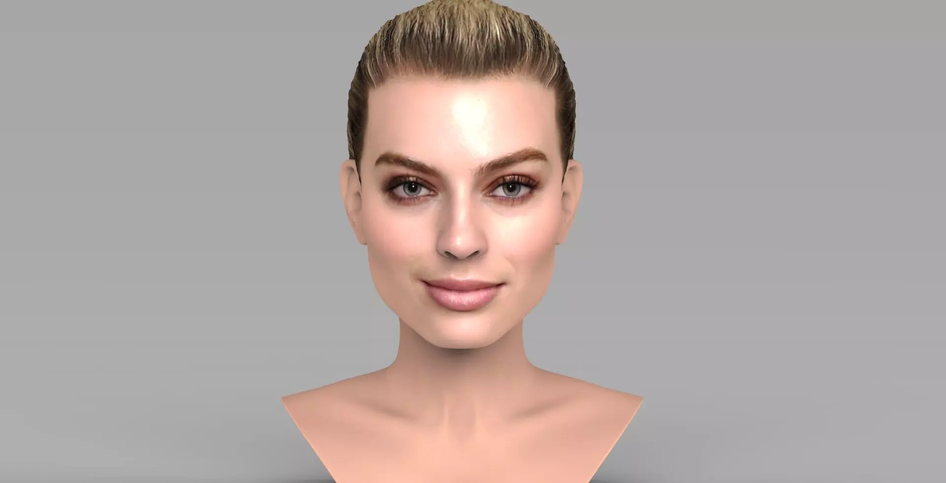 Margot Robbie bust ready for full color 3D printing 3D print model_0