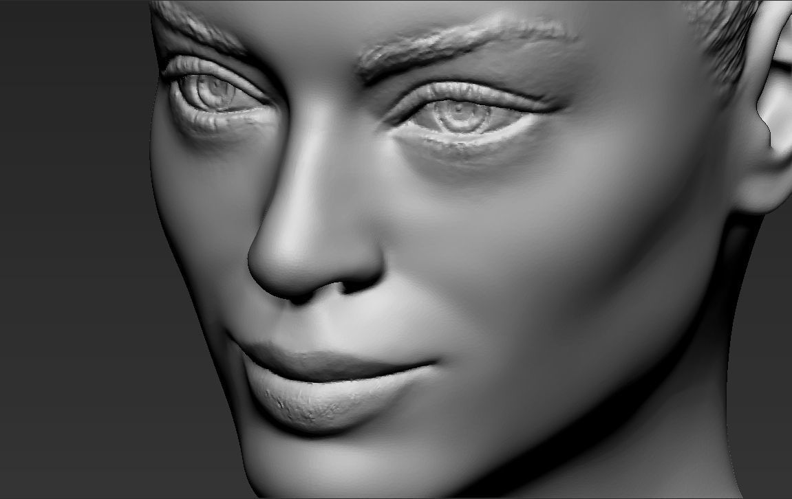 Margot Robbie bust ready for full color 3D printing 3D print model_41