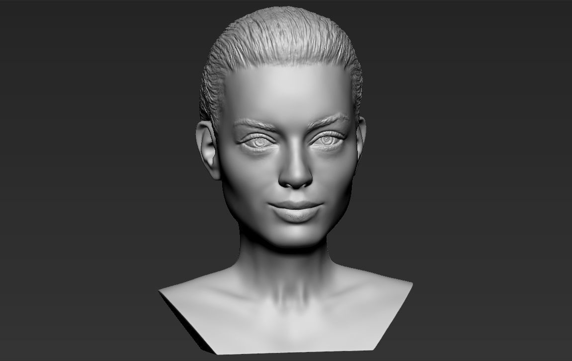 Margot Robbie bust ready for full color 3D printing 3D print model_32