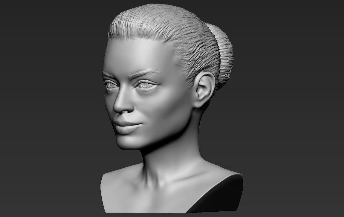 Margot Robbie bust ready for full color 3D printing 3D print model_24