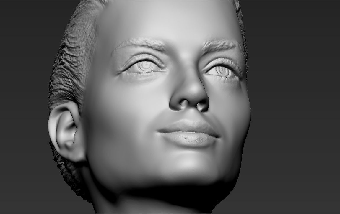 Margot Robbie bust ready for full color 3D printing 3D print model_43