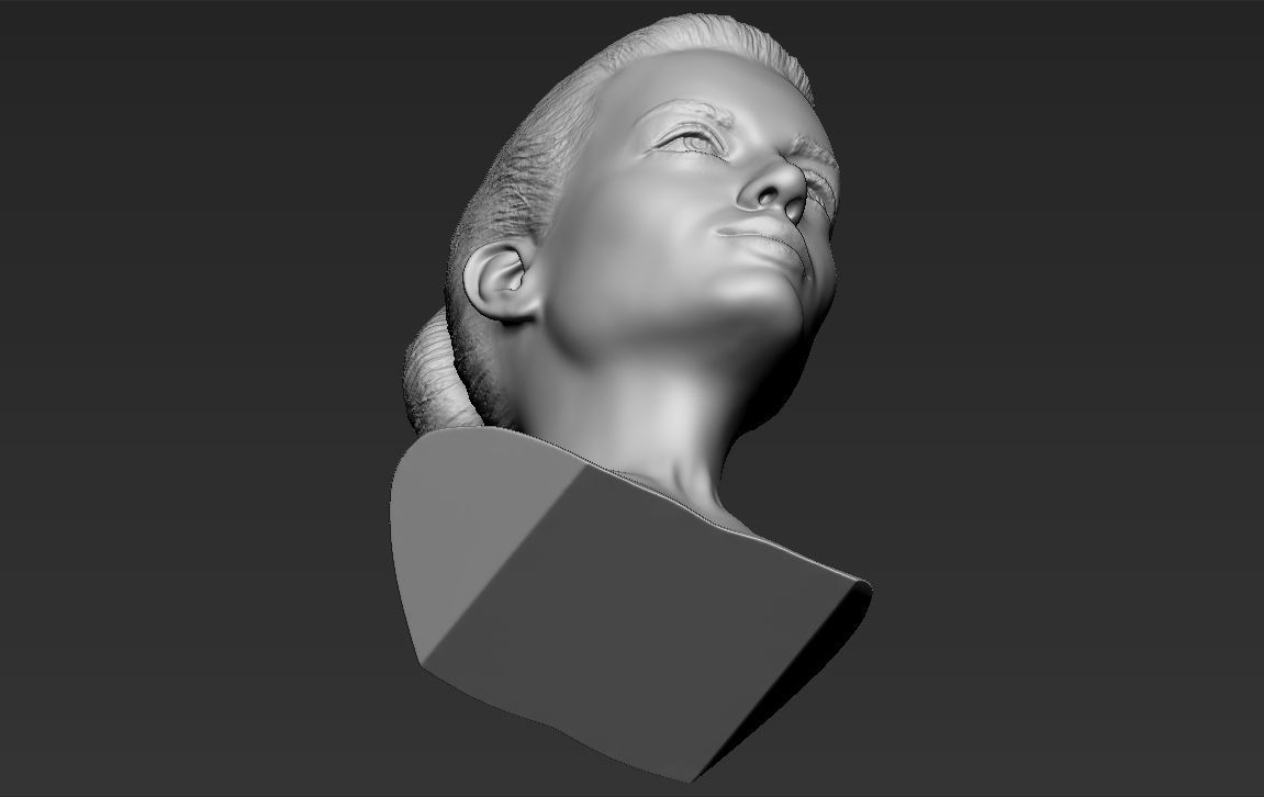 Margot Robbie bust ready for full color 3D printing 3D print model_36
