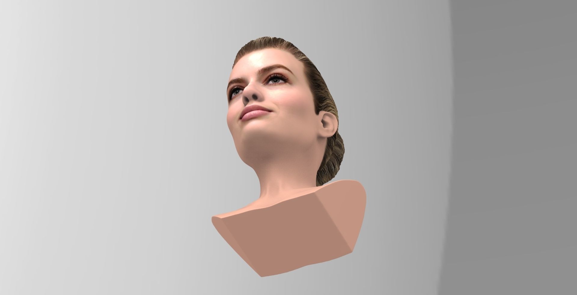 Margot Robbie bust ready for full color 3D printing 3D print model_12