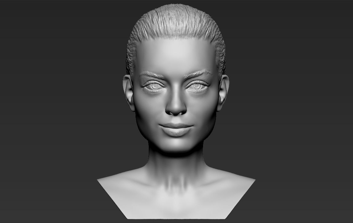 Margot Robbie bust ready for full color 3D printing 3D print model_22