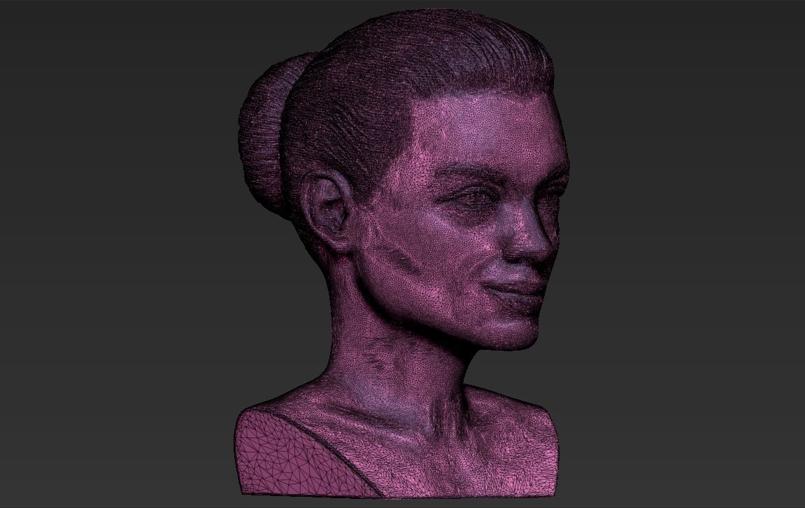 Margot Robbie bust ready for full color 3D printing 3D print model_45
