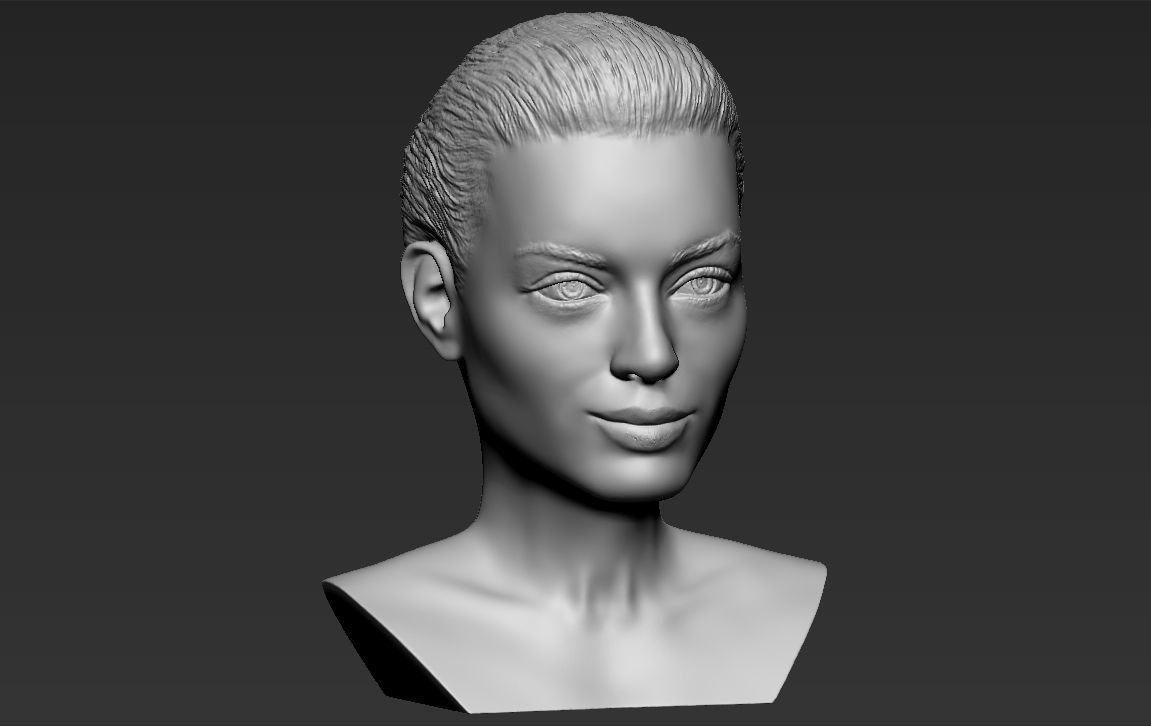Margot Robbie bust ready for full color 3D printing 3D print model_31
