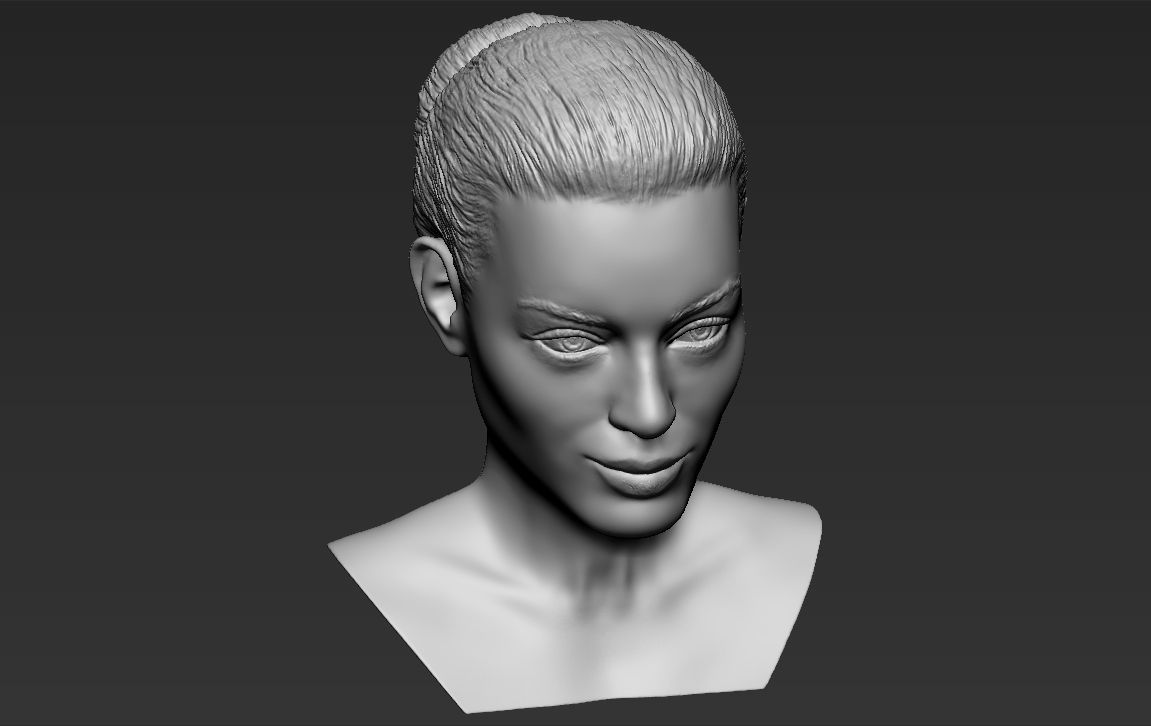 Margot Robbie bust ready for full color 3D printing 3D print model_33