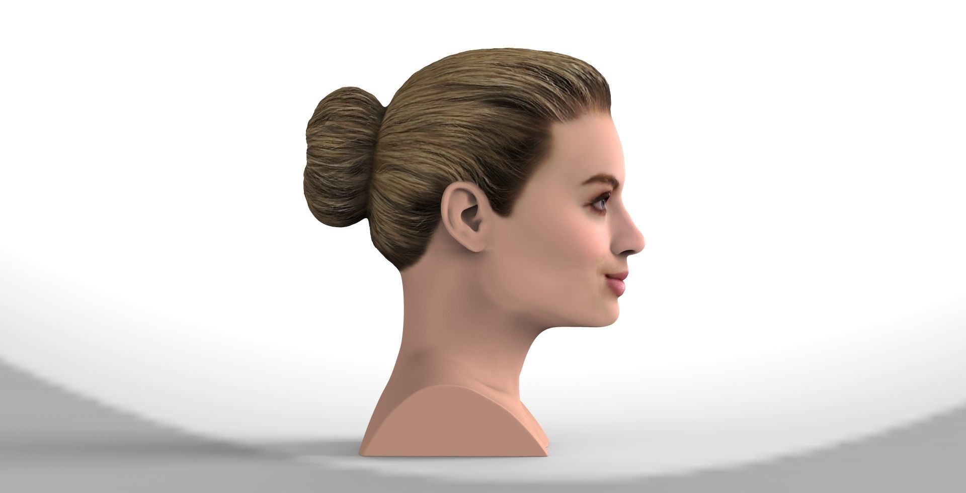 Margot Robbie bust ready for full color 3D printing 3D print model_7