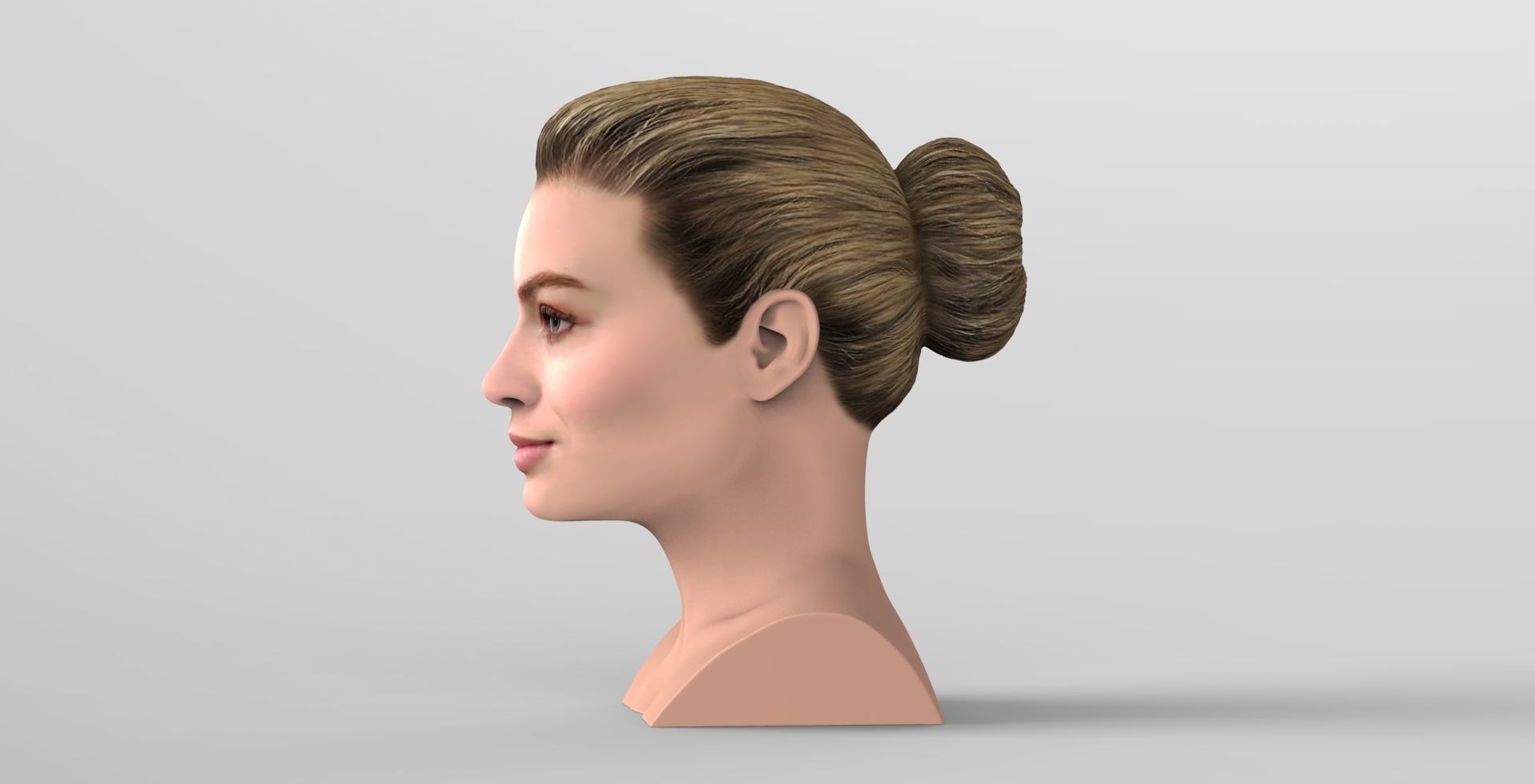 Margot Robbie bust ready for full color 3D printing 3D print model_3