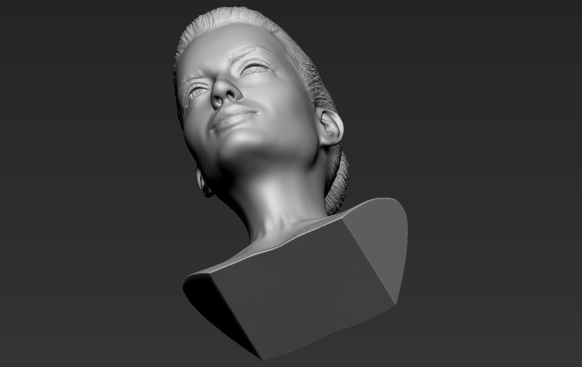 Margot Robbie bust ready for full color 3D printing 3D print model_37