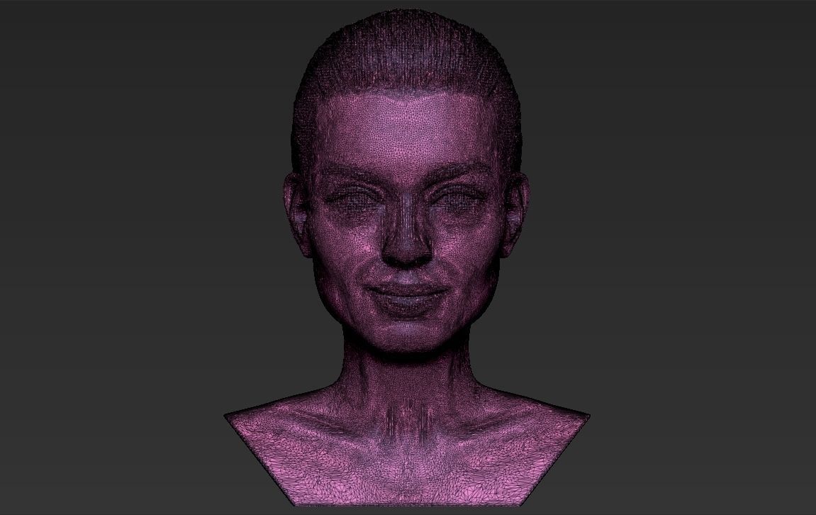 Margot Robbie bust ready for full color 3D printing 3D print model_44