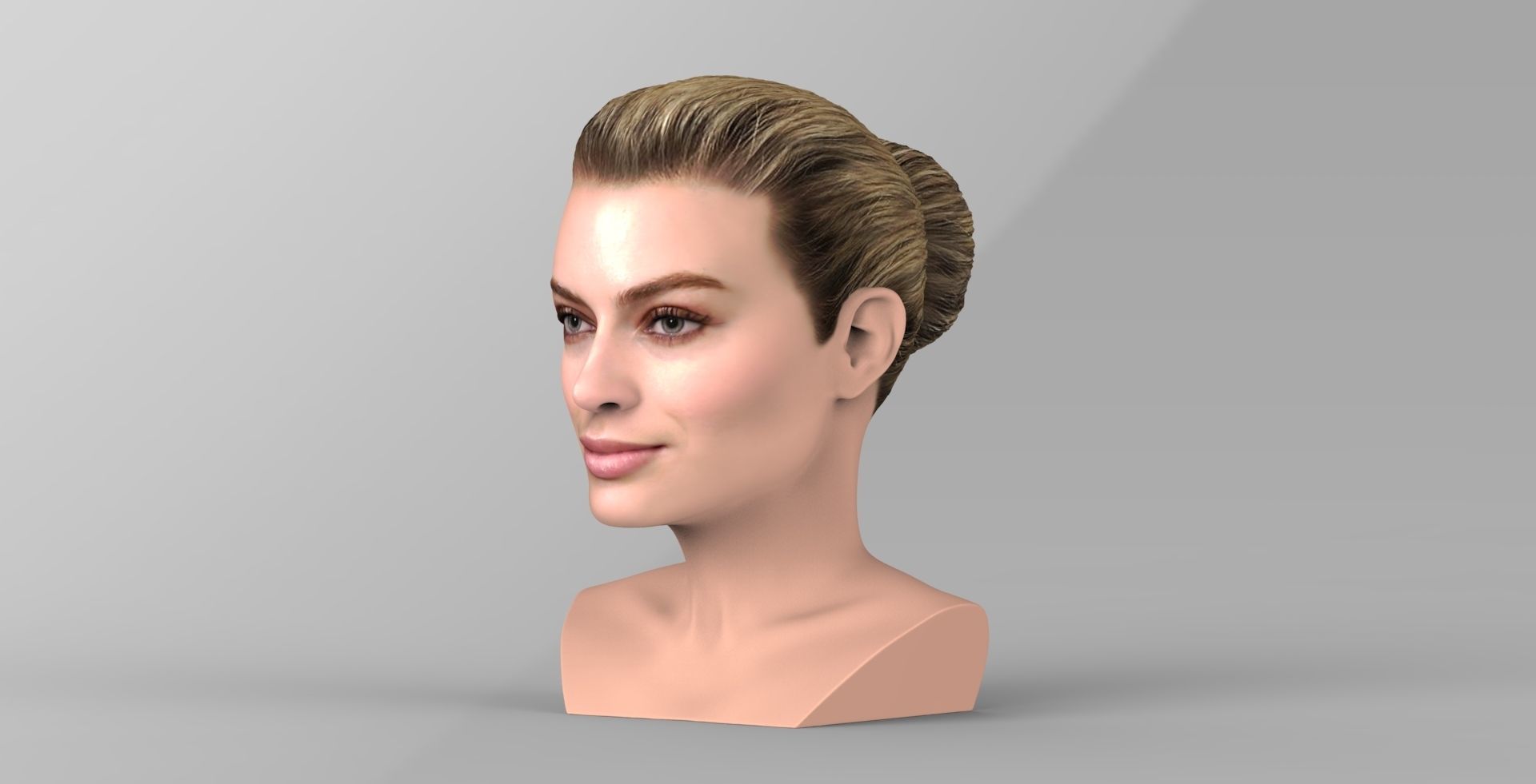 Margot Robbie bust ready for full color 3D printing 3D print model_2