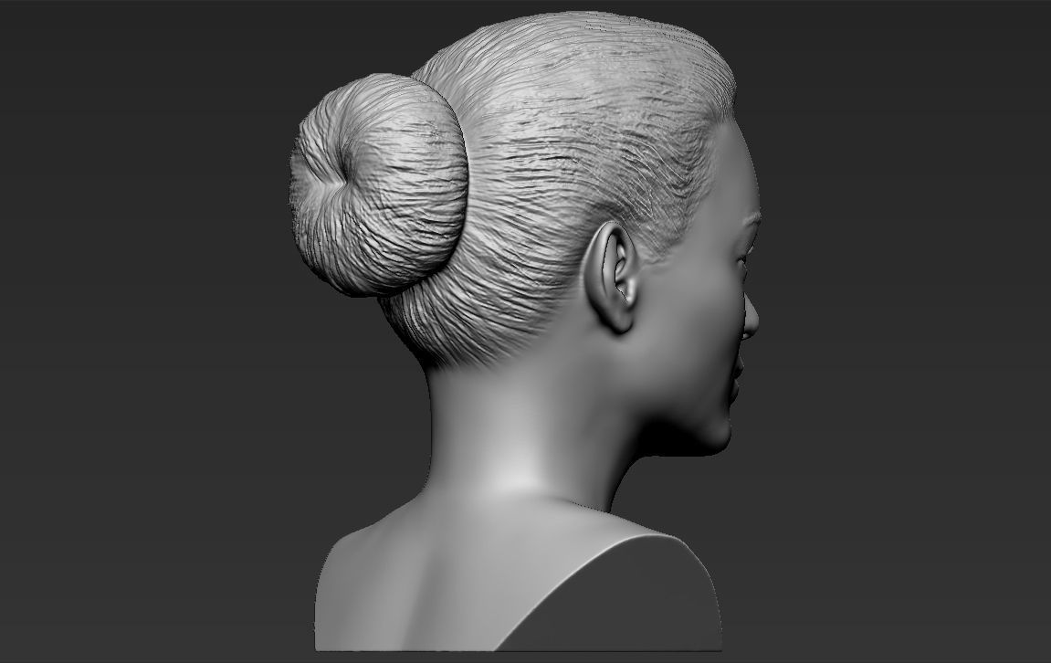 Margot Robbie bust ready for full color 3D printing 3D print model_28