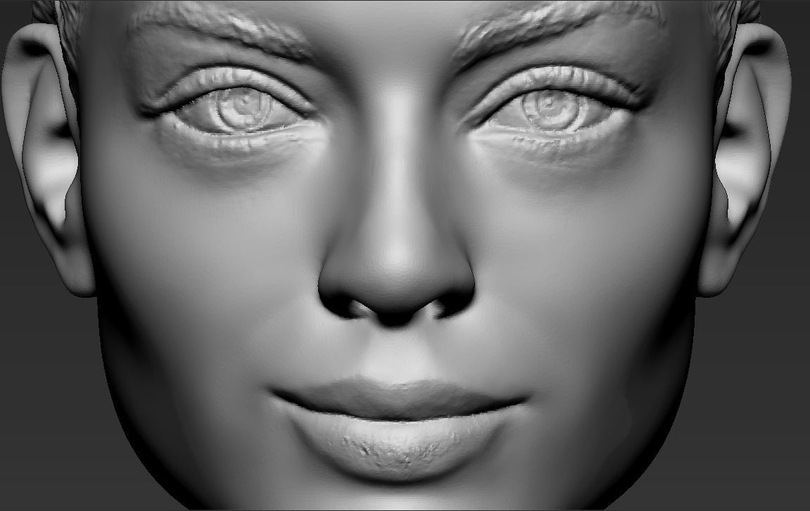 Margot Robbie bust ready for full color 3D printing 3D print model_39