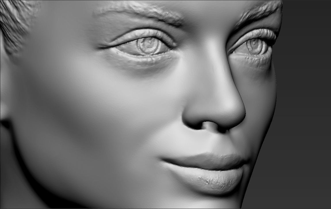 Margot Robbie bust ready for full color 3D printing 3D print model_40