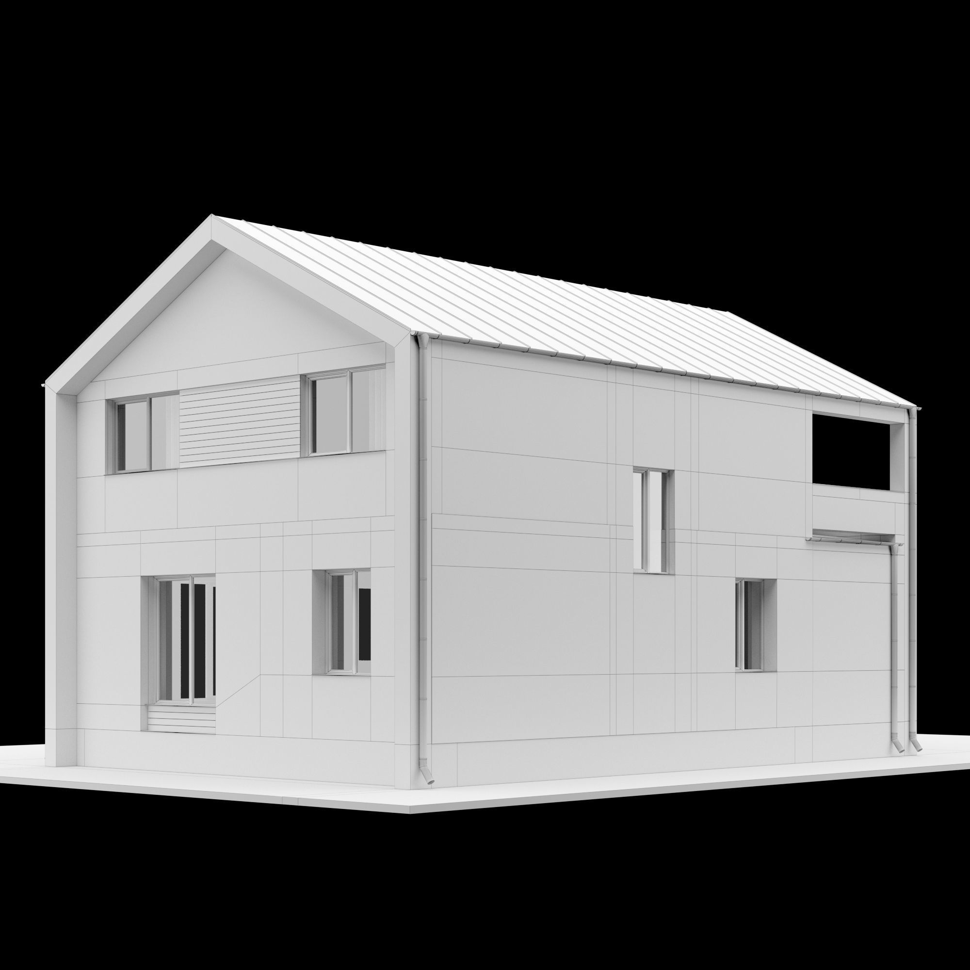 Modern house 01 3D model_7