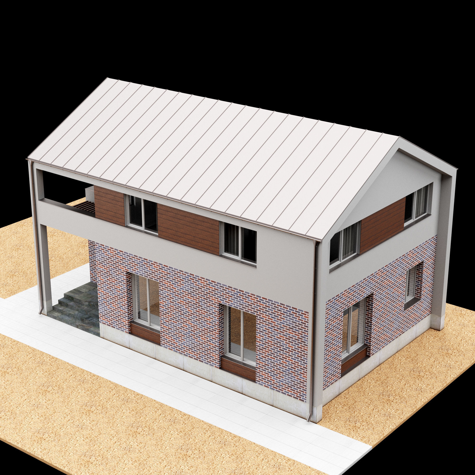 Modern house 01 3D model_18