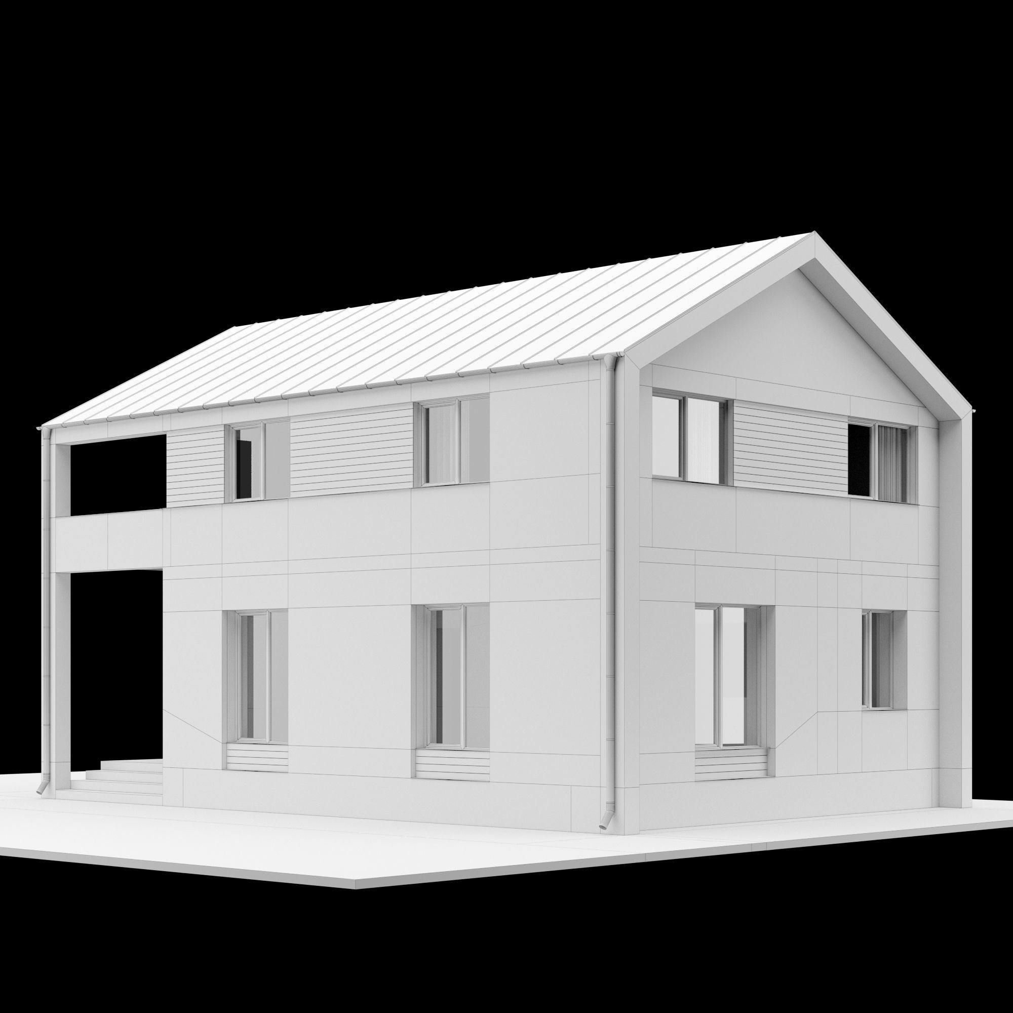 Modern house 01 3D model_5