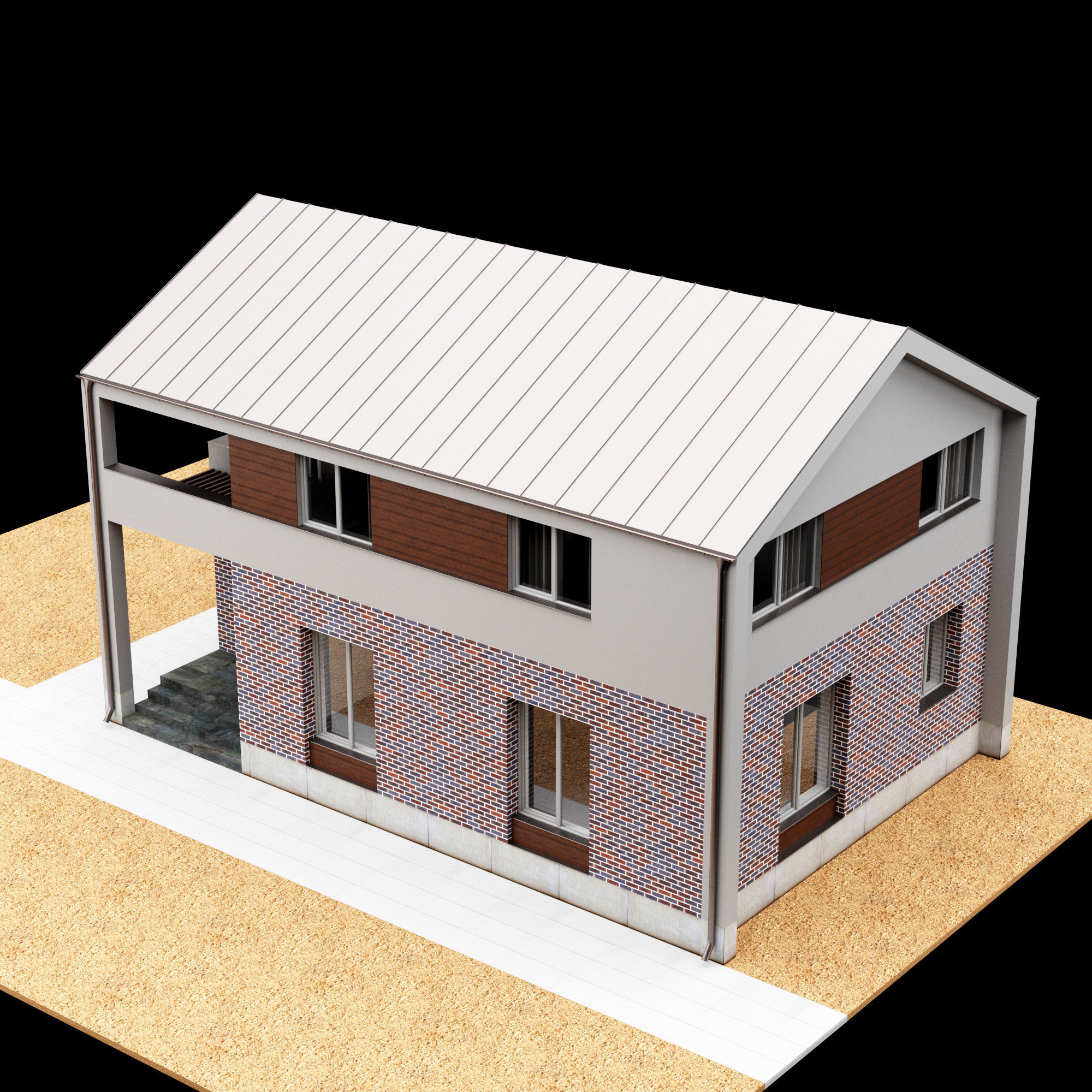 Modern house 01 3D model_14