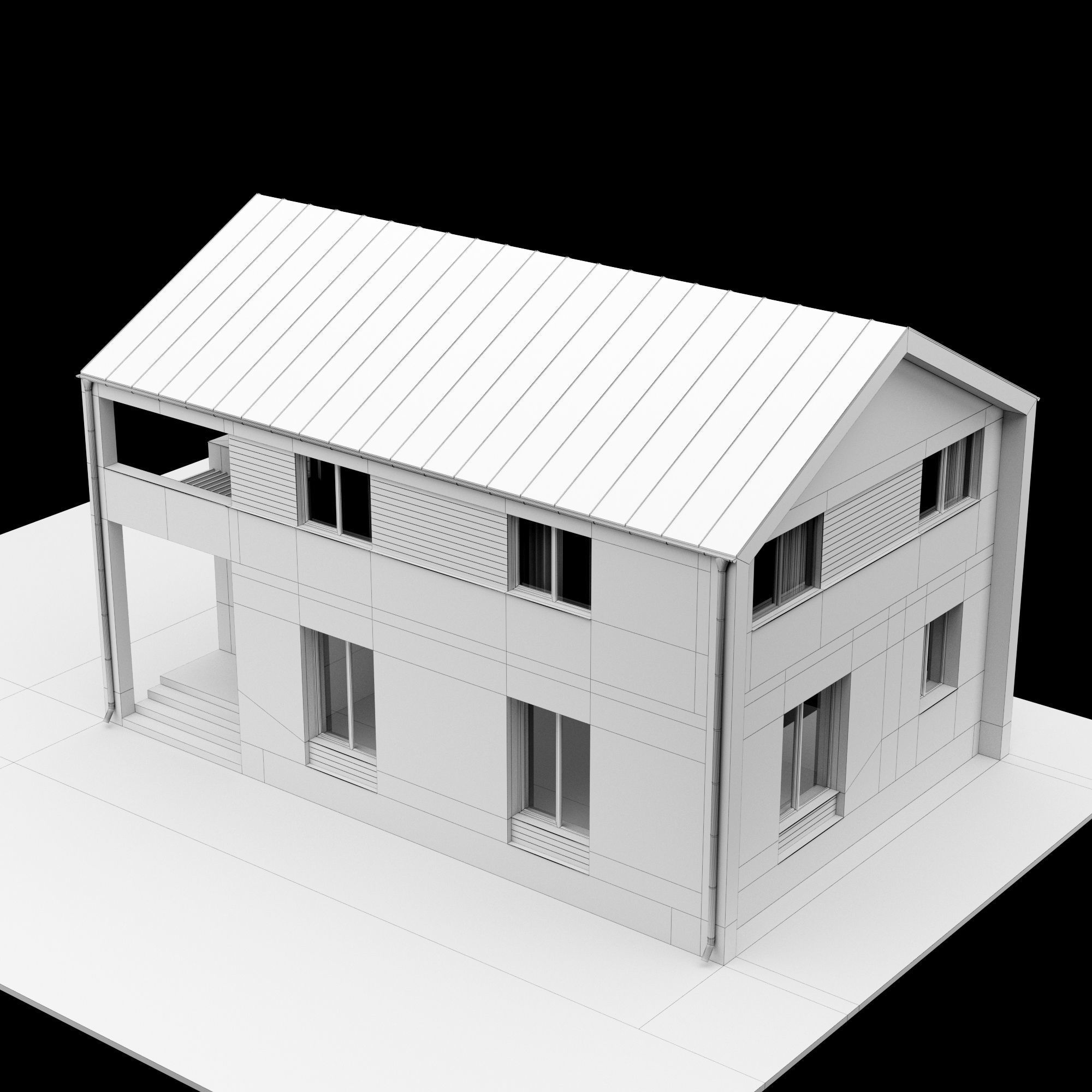 Modern house 01 3D model_15
