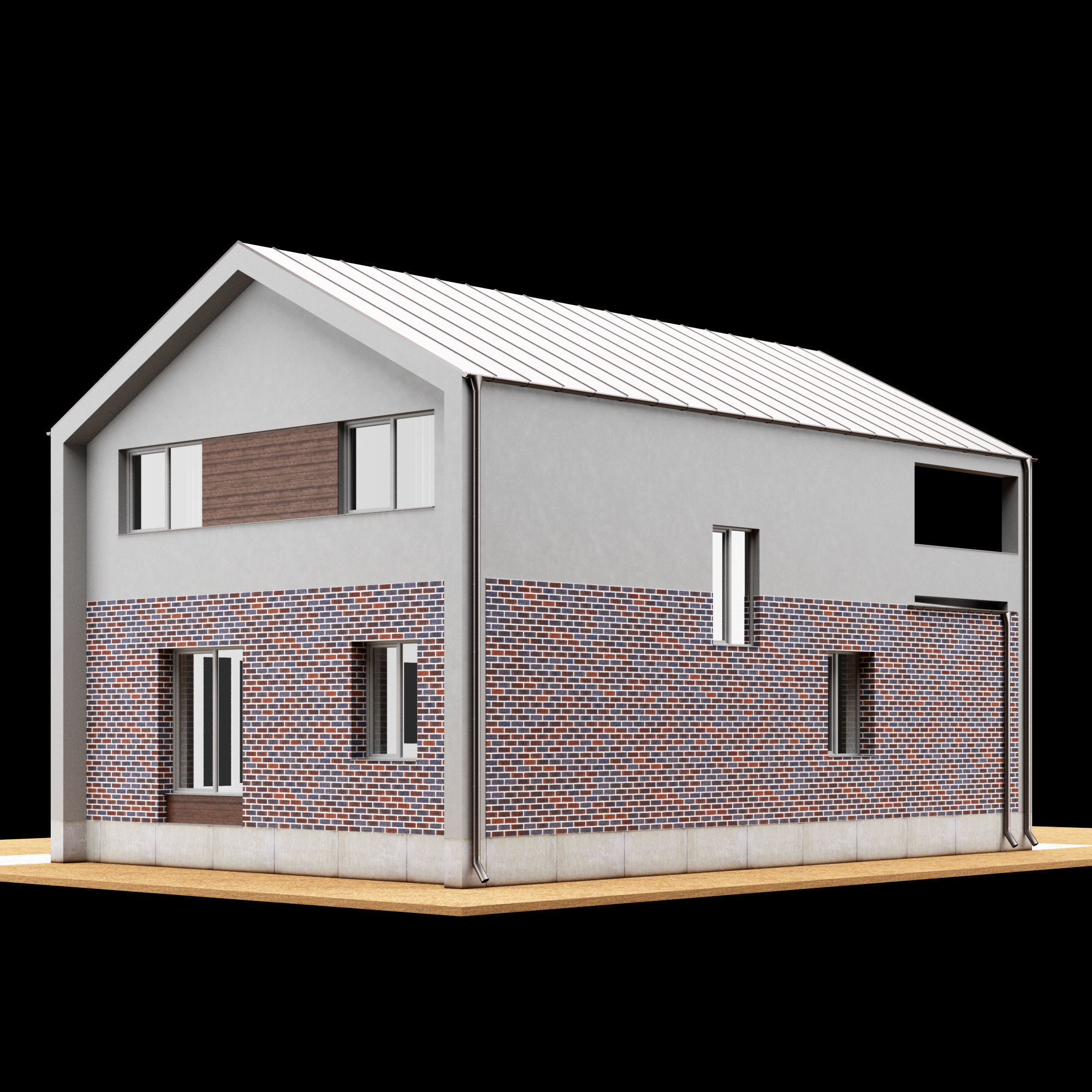 Modern house 01 3D model_6