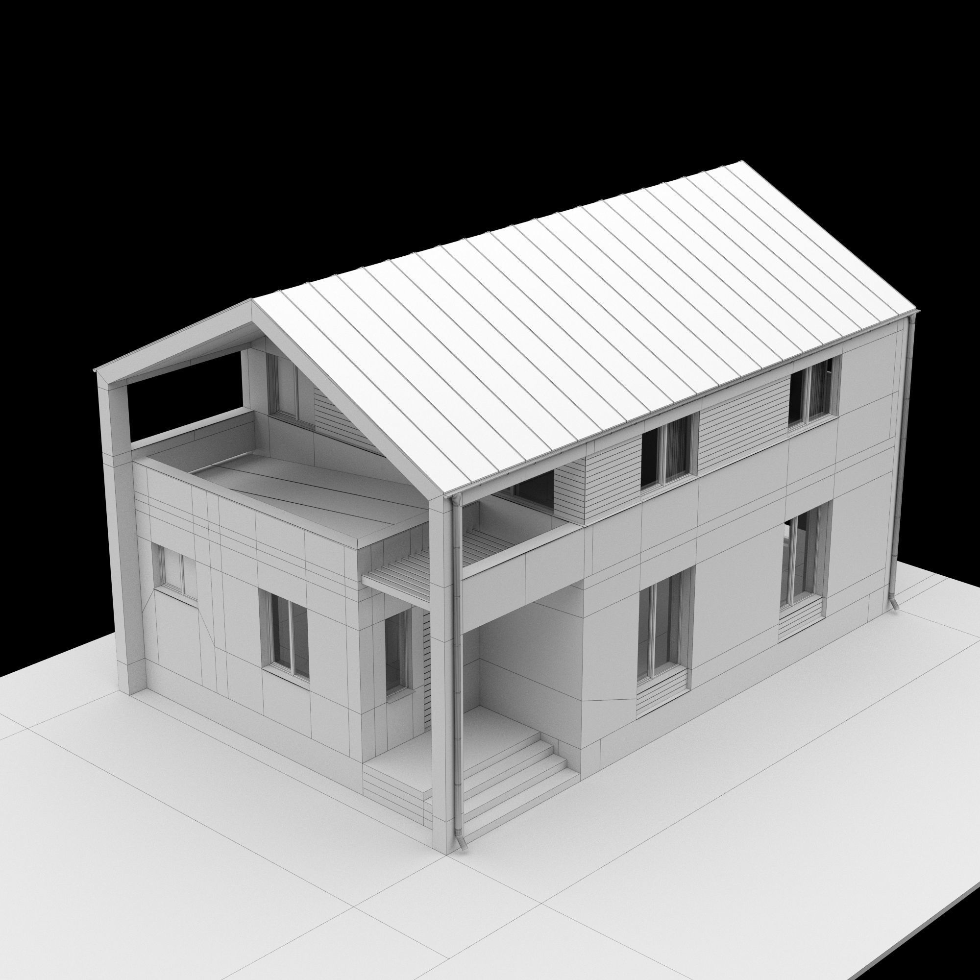 Modern house 01 3D model_13