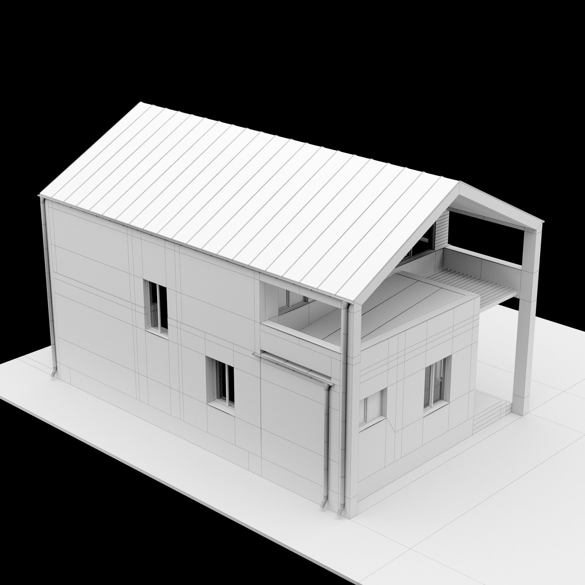 Modern house 01 3D model_11