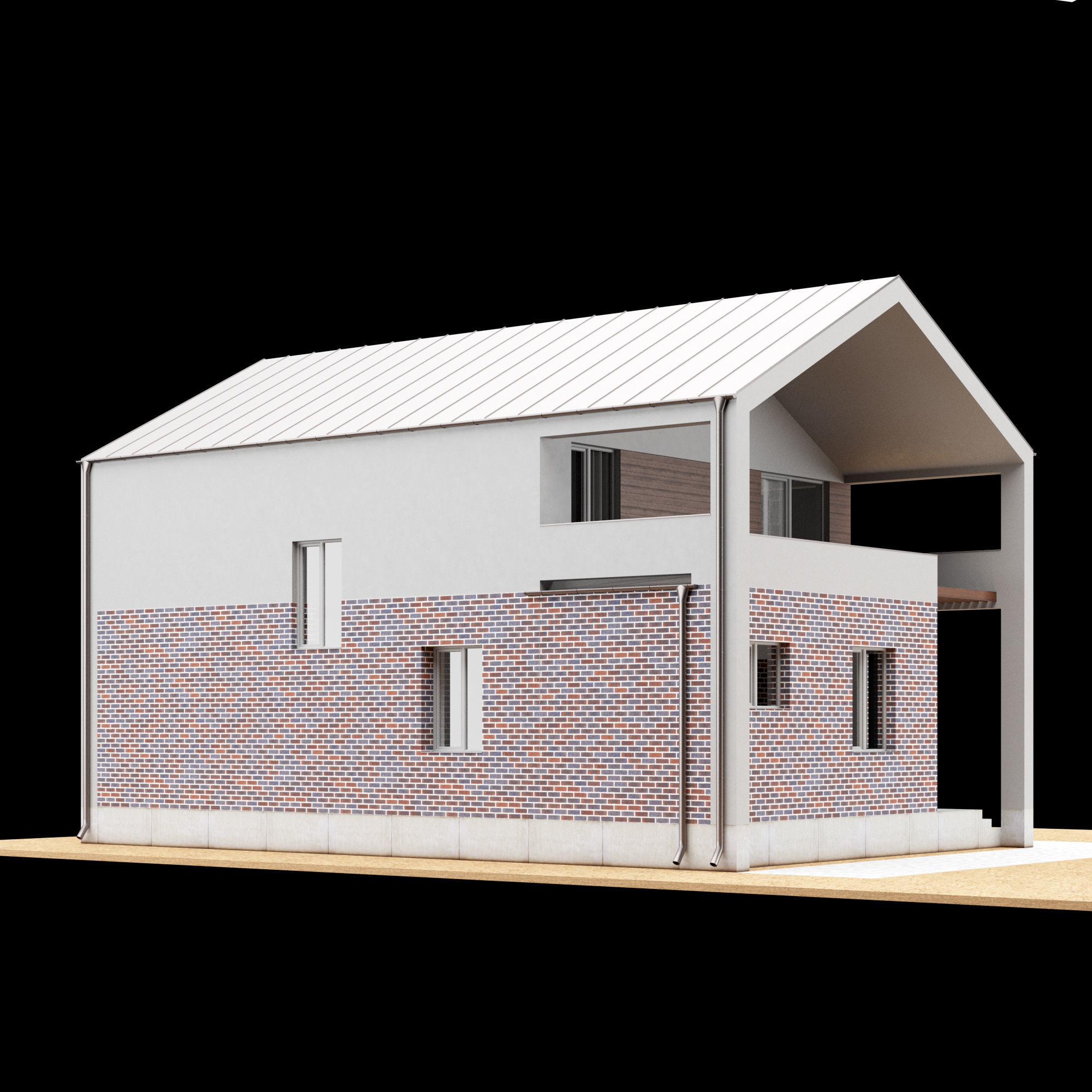 Modern house 01 3D model_8