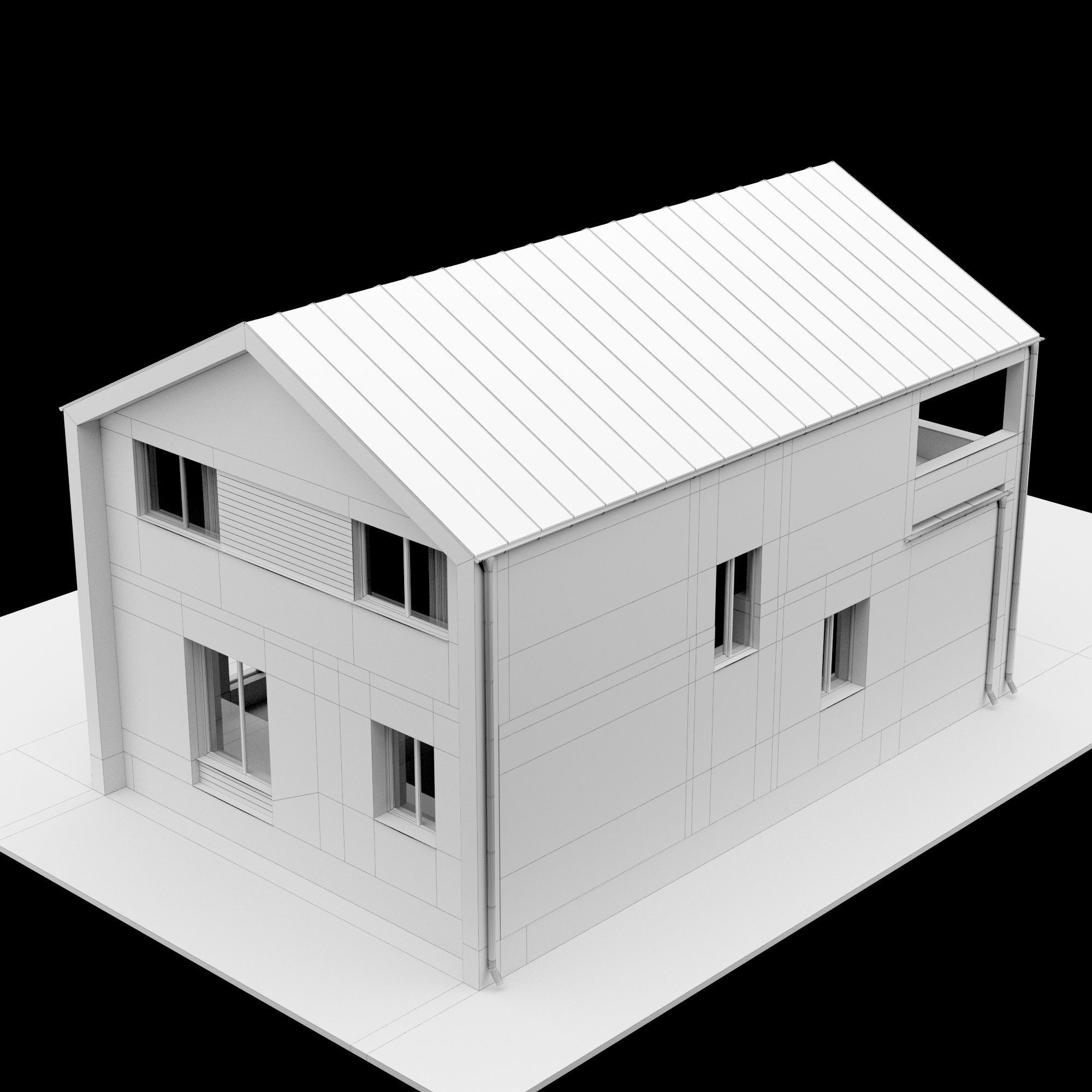Modern house 01 3D model_17