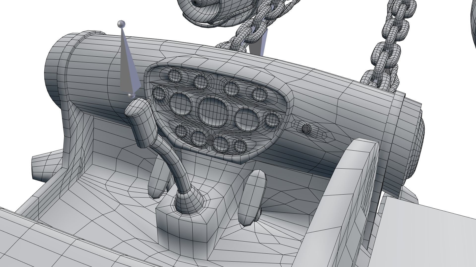 Low Poly Dieselpunk Santa Sleigh With PBR Materials Low-poly 3D model_54