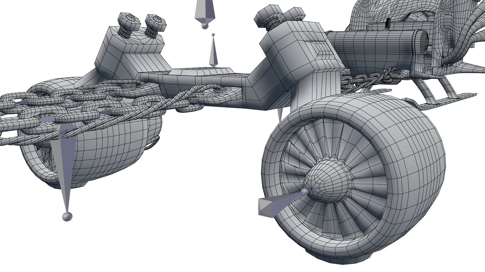 Low Poly Dieselpunk Santa Sleigh With PBR Materials Low-poly 3D model_48