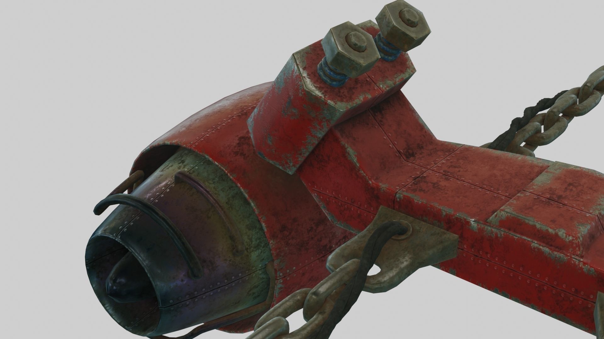 Low Poly Dieselpunk Santa Sleigh With PBR Materials Low-poly 3D model_28