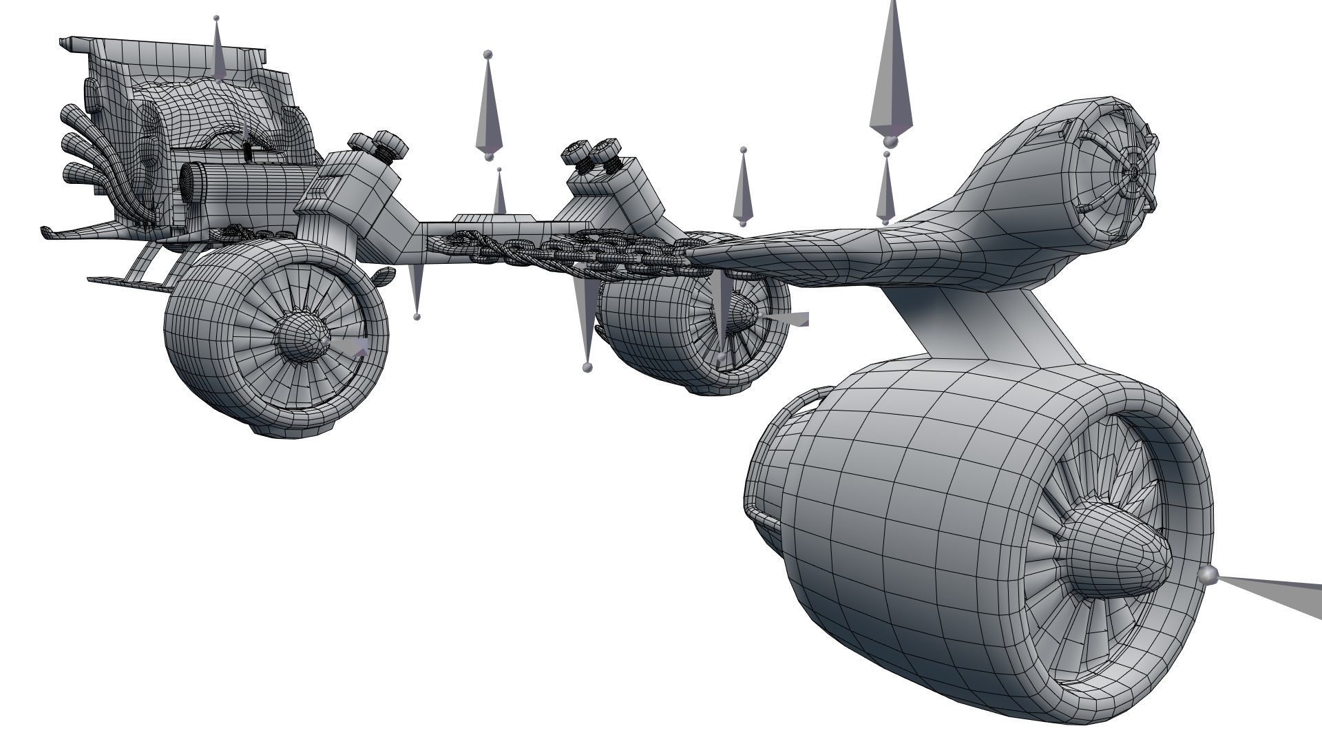 Low Poly Dieselpunk Santa Sleigh With PBR Materials Low-poly 3D model_47
