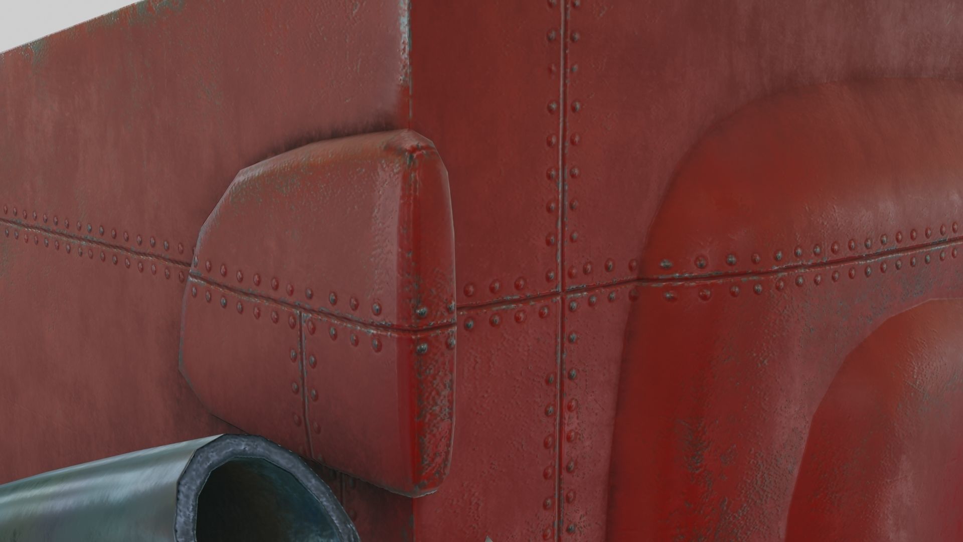 Low Poly Dieselpunk Santa Sleigh With PBR Materials Low-poly 3D model_32