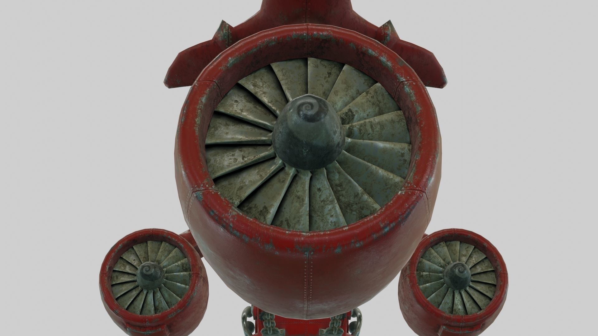 Low Poly Dieselpunk Santa Sleigh With PBR Materials Low-poly 3D model_8