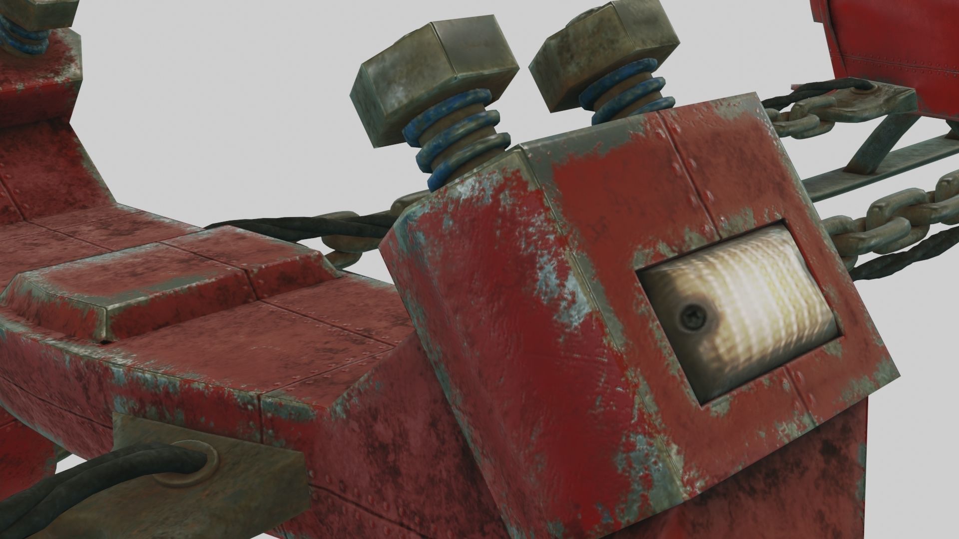 Low Poly Dieselpunk Santa Sleigh With PBR Materials Low-poly 3D model_24