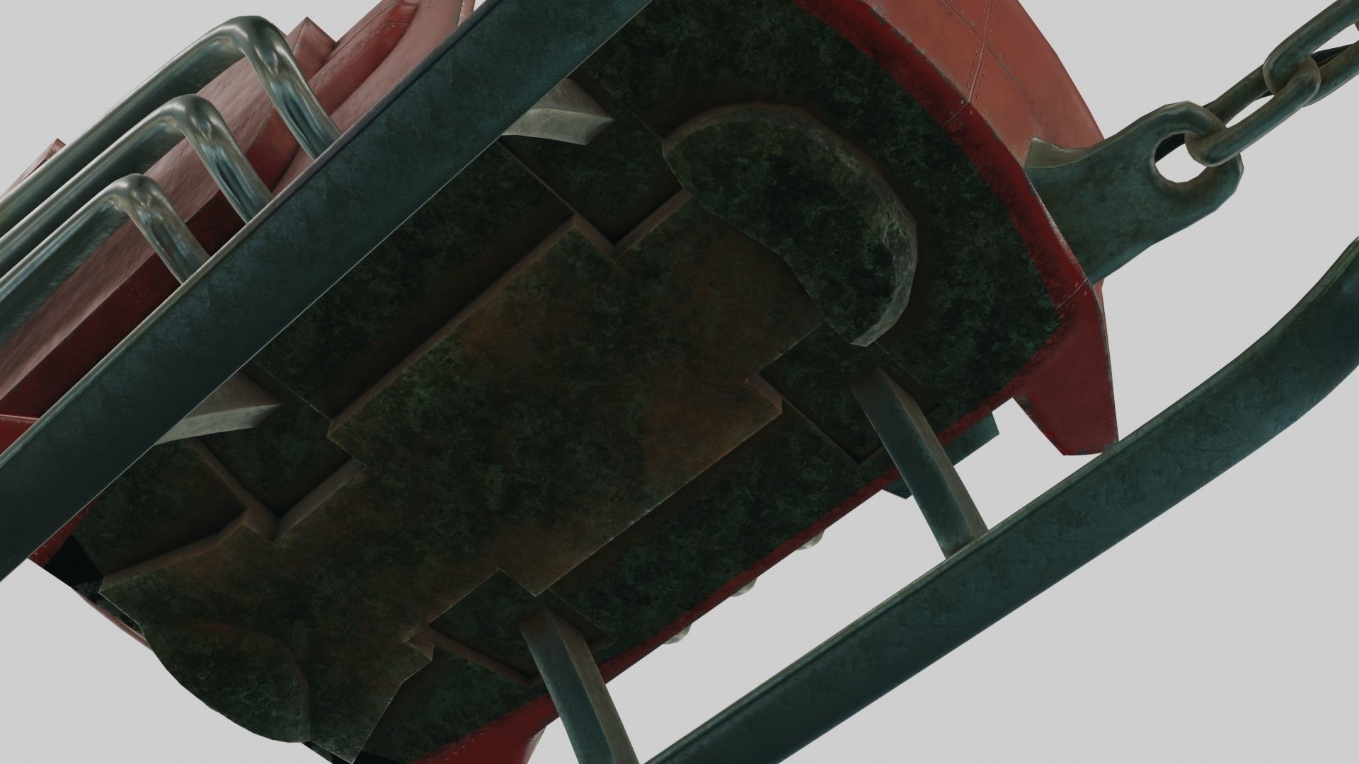 Low Poly Dieselpunk Santa Sleigh With PBR Materials Low-poly 3D model_44