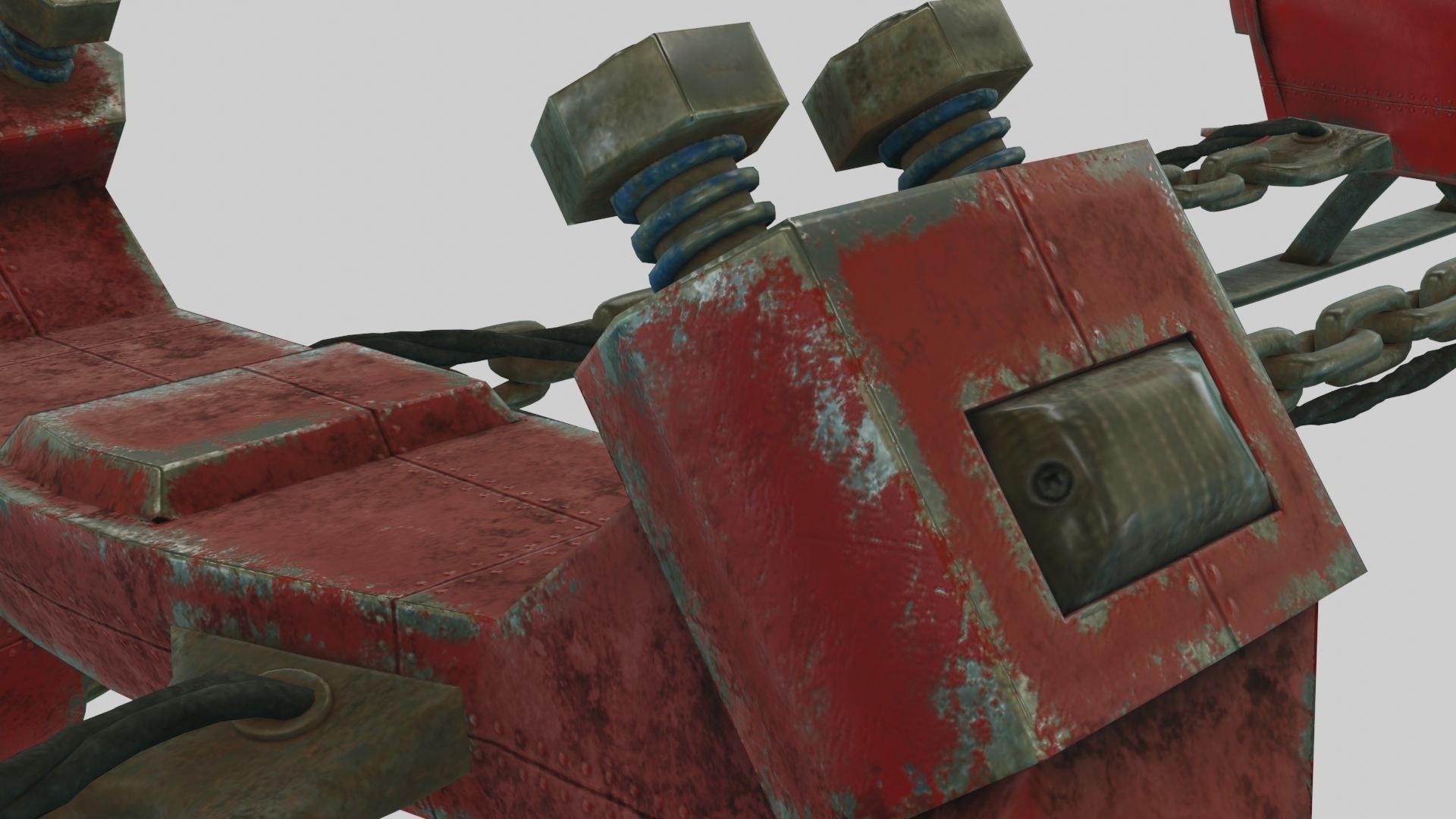 Low Poly Dieselpunk Santa Sleigh With PBR Materials Low-poly 3D model_23