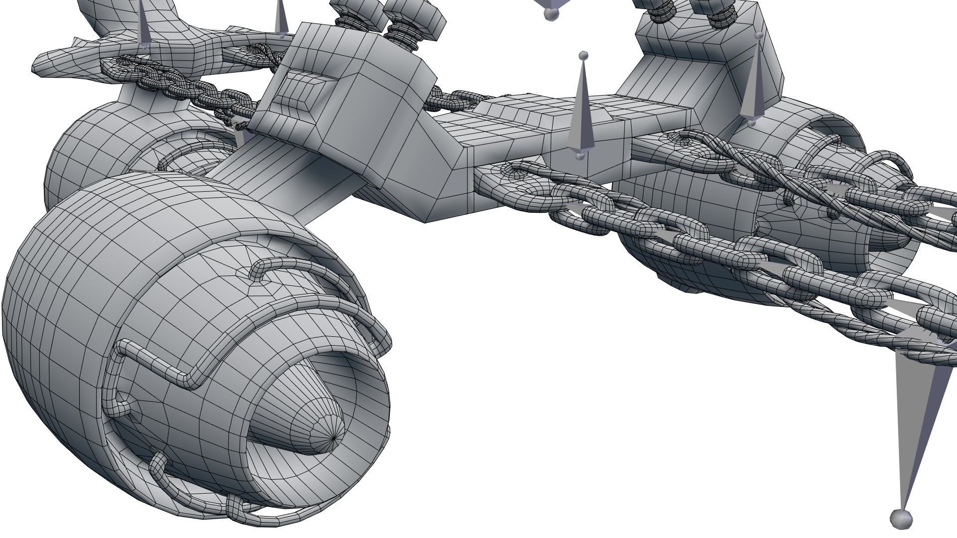 Low Poly Dieselpunk Santa Sleigh With PBR Materials Low-poly 3D model_51
