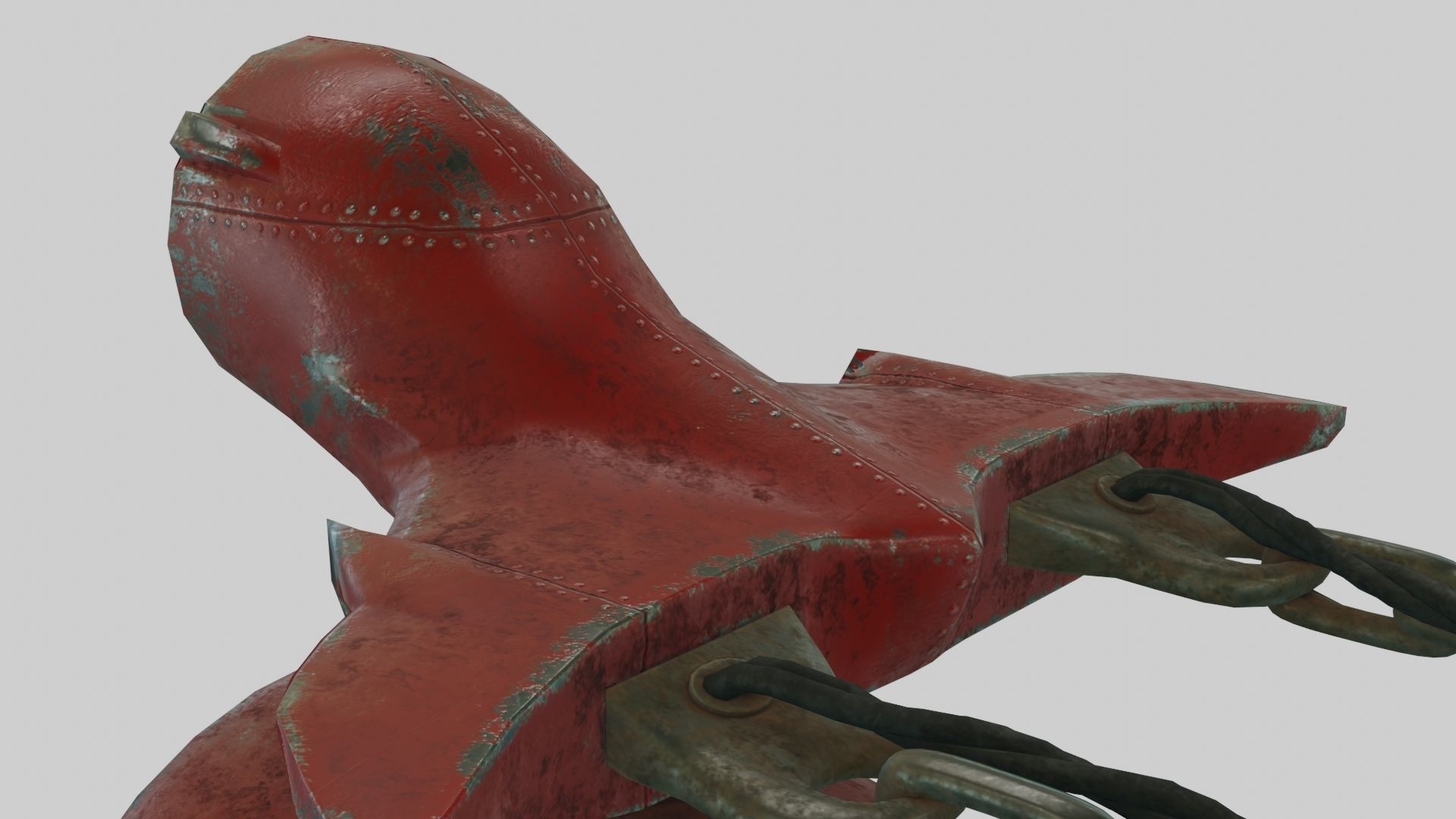 Low Poly Dieselpunk Santa Sleigh With PBR Materials Low-poly 3D model_3